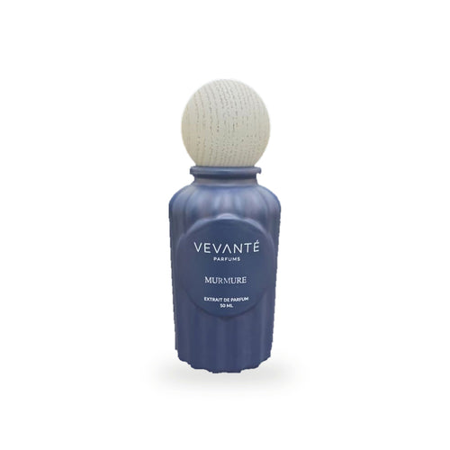 Vevanté Murmure 50 ml Extrait de Parfum — matte navy bottle with wooden sphere cap