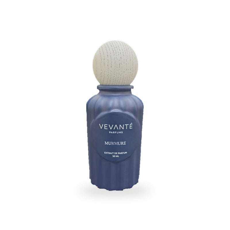 Vevanté Murmure 50 ml Extrait de Parfum — matte navy bottle with wooden sphere cap